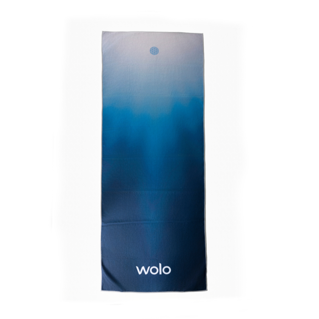 gradient blue and silver yoga towel#color_lunar radiance