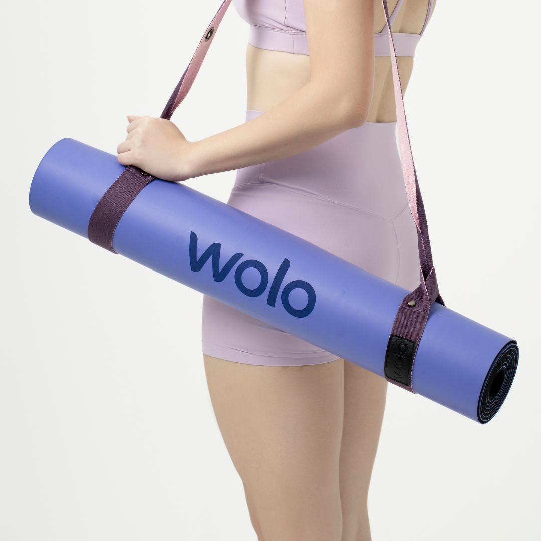 purple mat with purple mat strap#color_lavender purple