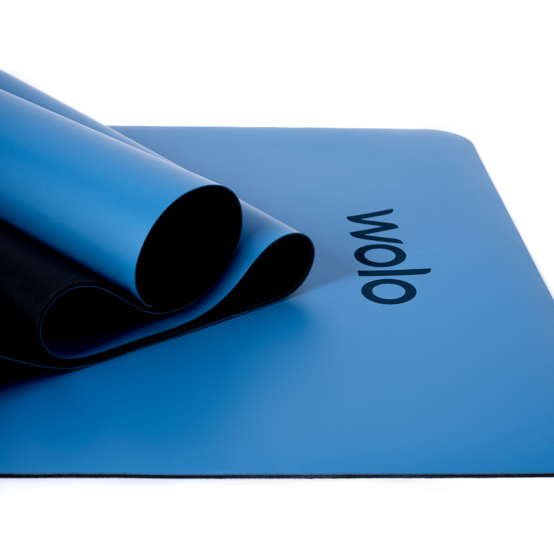 close-up of the alaskan blue yoga mat