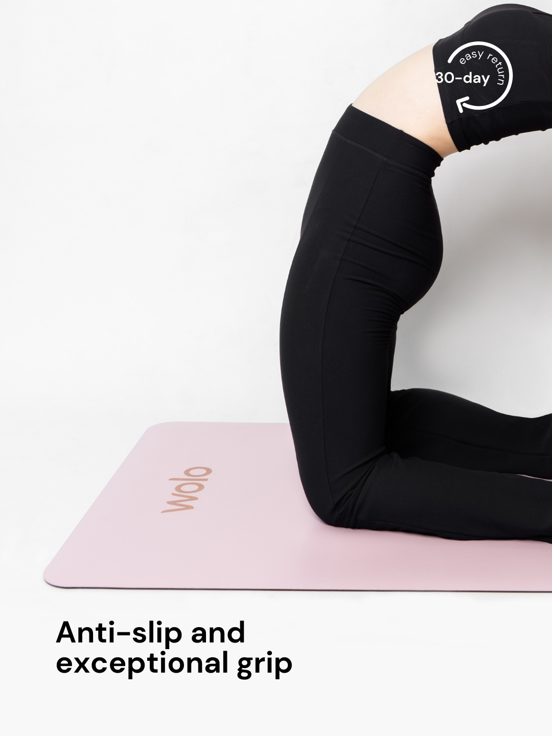 Female doing yoga on a sakura pink yoga mat
