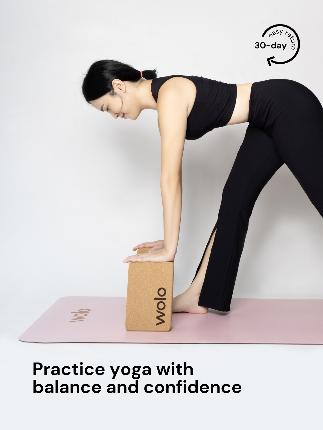 Lady doing yoga on a sakura pink yoga mat