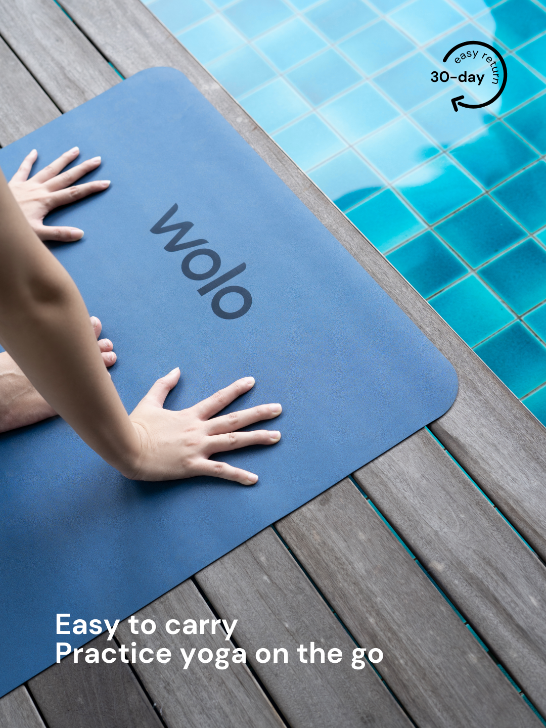 Easy to carry Ocean blue foldable travel yoga mat