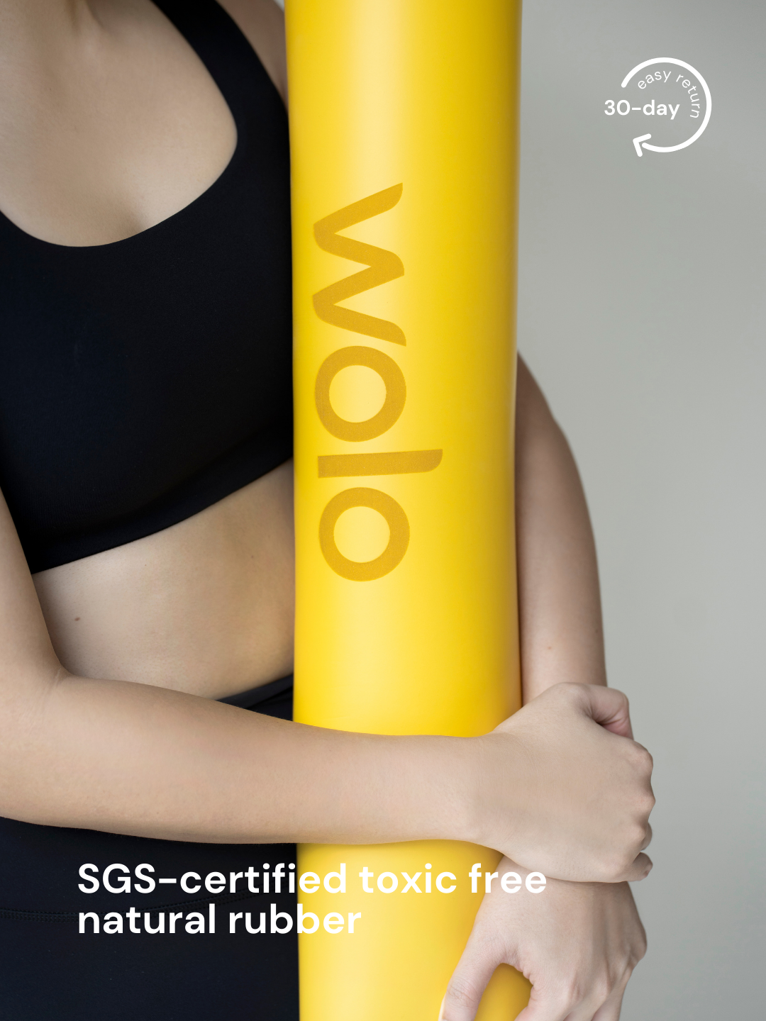 a saffron yellow yoga mat made with SGS-certified natural rubber