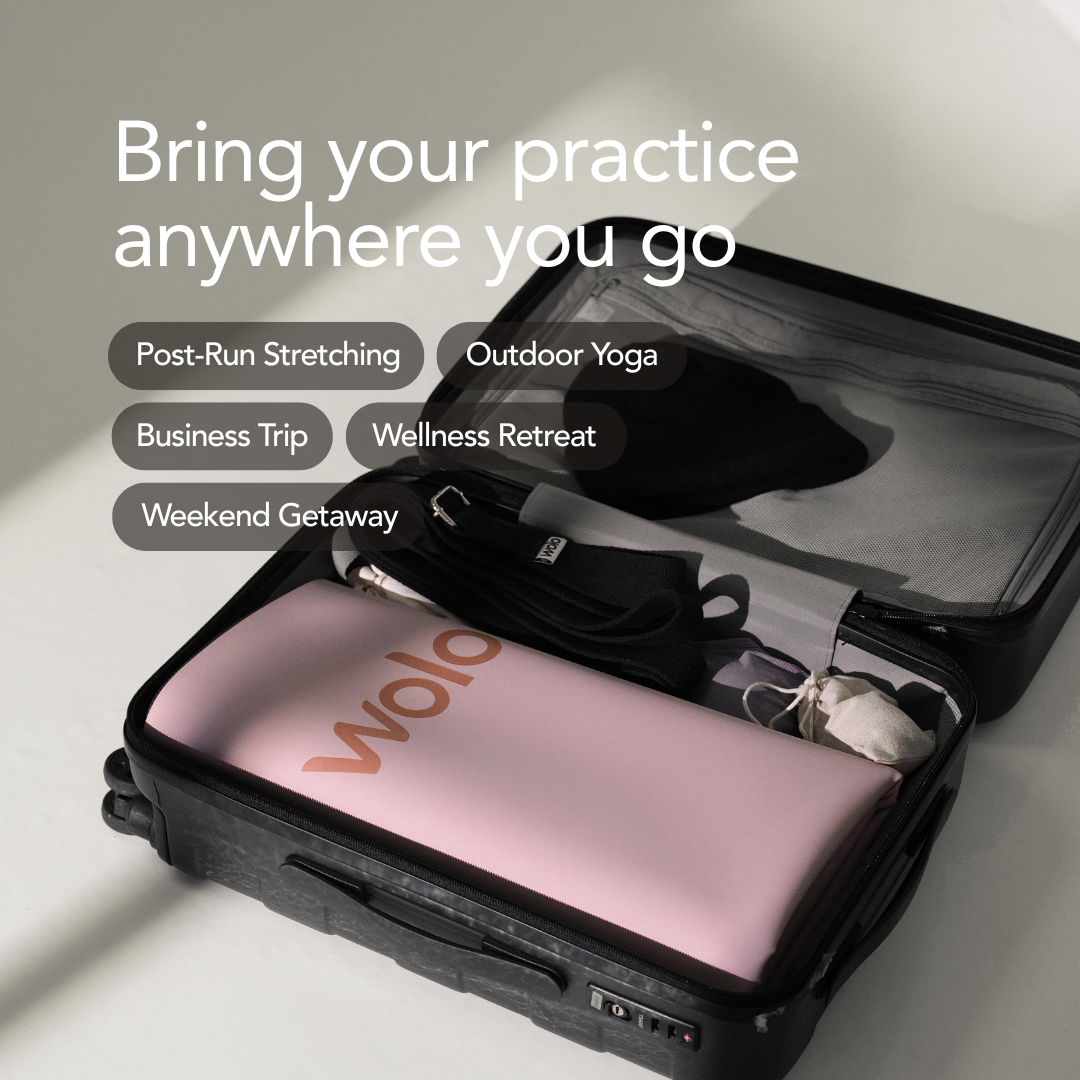 Foldable travel mat in a suitcase