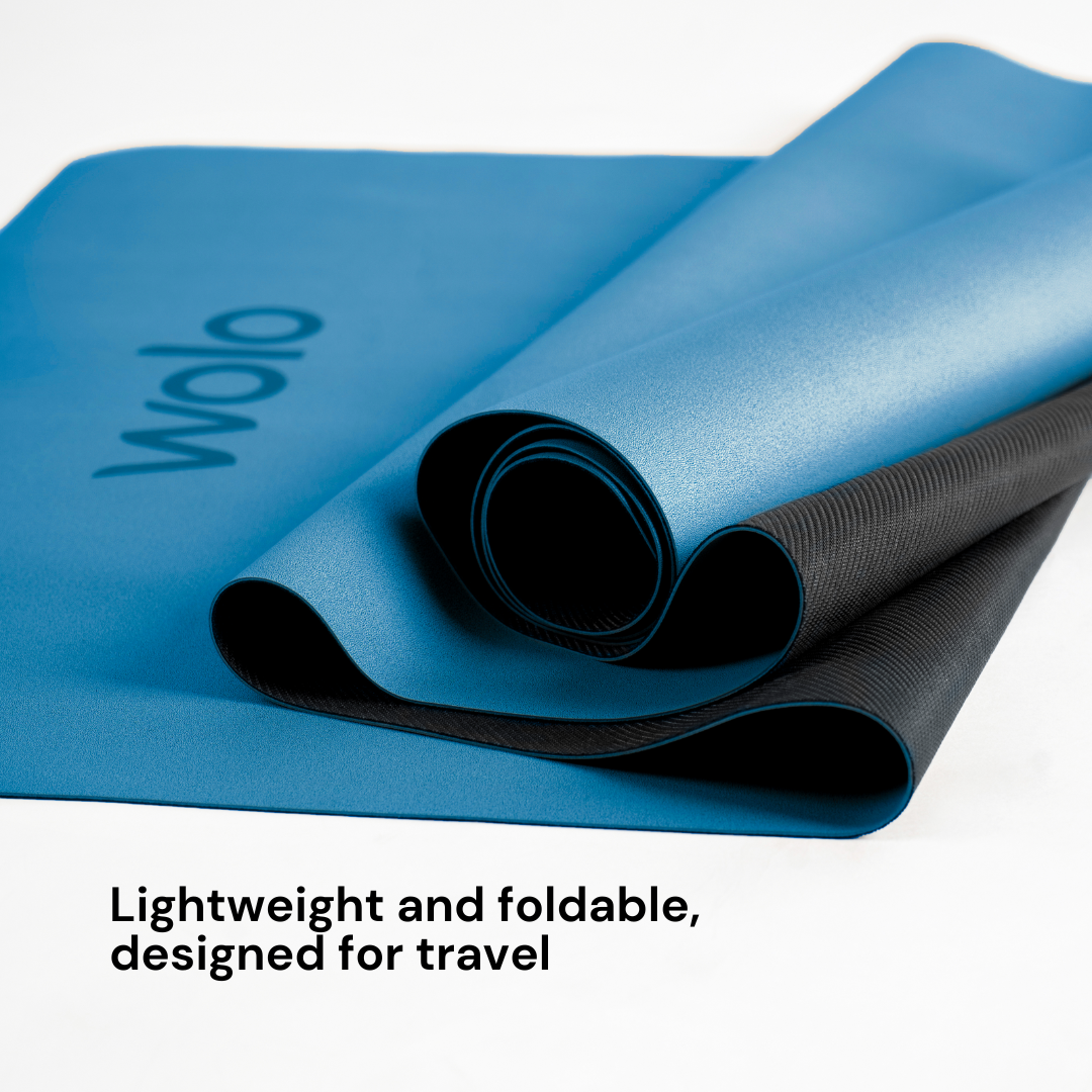 blue travel mat is foldable