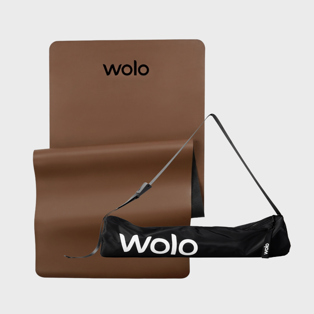 brown yoga mat with bag#color_aloeswood brown